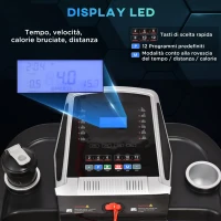 HOMCOM Tapis Roulant Elettrico Pieghevole Salvaspazio, Tapis Roulant Professionale con Display LED e 12 Programmi, Velocità 1-12km/h, Potenza 500W, per Casa e Ufficio, Nero(m-4)