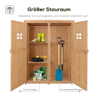 Outsunny Gartenschrank Holz Geräteschuppen Gerätehaus Geräteschrank Pultdach Garten Natur 127,5x50x164cm(m-4)