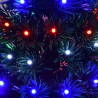 HOMCOM Albero di Natale Artificiale 90cm in Plastica con 90 Luci LED e Fibre Ottiche, 90 Rami e Base Pieghevole, Verde(m-8)