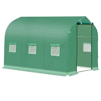 Outsunny Polytunnel Greenhouse with Windows and Door, Walk in Greenhouse for Garden, Backyard (3 x 2 M)(m-10)