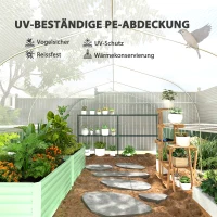 Outsunny 6x3x2 m Gewächshaus, begehbar, 8 Fenster, Tür, Fliegennetze, Metallgestell, Weiß(m-5)