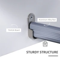 HOMCOM Wall Mounted Coat Hanger Hooks Rack Stand Hallway Coat Rack Rail & Storage Shelf Hanging Coat Organizer (White)(m-6)