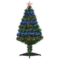 HOMCOM Weihnachtsbaum Tannenbaum 90 LEDs Stern Grün Ø48 x H90 cm(m-1)