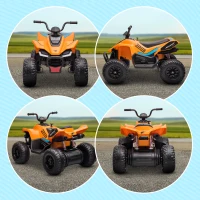 HOMCOM McLaren Licensed 12V Quad Bike, with Music, Headlights, MP3 Slot, Suspension Wheels, for Ages 3-8 Years - Orange(m-8)