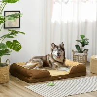 PawHut Calming Dog Bed Pet Mattress w/ Removable Cover, Anti-Slip Bottom, for Large Dogs, 120L x 80W x 22Hcm - Brown(m-10)