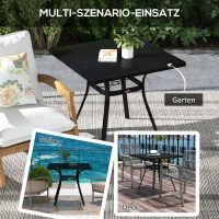 Outsunny Outdoor Tisch für 4 Personen, Stahlgestell, 80L x 80B x 72H cm, Schwarz(m-6)