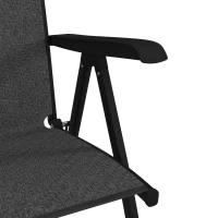 Outsunny Set of Two Folding Garden Chairs, with Seven-Position Adjustable Backs - Grey(m-9)