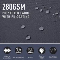 Outsunny 6 x 1.6 M Double Canopy Pull-Out Side Awning Sun Rain Outdoor Protection w/ Steel Frame Retractable Garden Privacy Home Commercial Dark Grey(m-4)