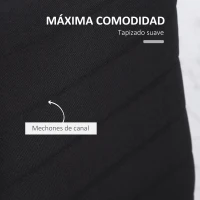 HOMCOM Pack de 4 Sillas de Cocina Modernas Tapizadas en Lino y Patas de Metal para Salón Carga 120 kg 41x50x97 cm Negro(m-5)