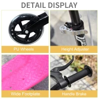 HOMCOM 3 Wheels Foldable Scooter Tri Slider Winged Push Motion(m-6)