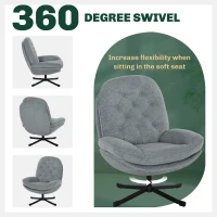 HOMCOM Relaxed Swivel Armchair - Grey(m-4)