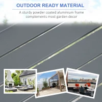 Outsunny 6-Piece Aluminium Garden Furniture Set with Fire Pit Table, Outdoor Dining Sofa Set with Cushions, Loveseats and Footstools, Sectional Corner Conservatory Furniture for Patio, Grey(m-7)