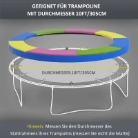 SPORTNOW Ersatz-Randabdeckung für Trampoline, wasserfest, reißfest, Ø305 cm, bunt(m-4)