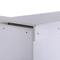 HOMCOM Escritorio Mesa de Ordenador Mesa Esquinera Oficina 2 Formas con 4 Estantes 1 Cajón 1 Puerta Mesa de Despacho Escuela Estudio Madera(m-9)