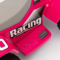 AIYAPLAY 6V Electric Quad Bike for Kids, Ride On ATV w/ Forward/Reverse, Headlights, for Ages 18-36 Months, Pink(m-9)