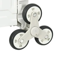 HOMCOM Einkaufstrolley Treppensteiger Mobile Transportbox,  klappbar, Teleskopgriff, bis max. 65 Kilo belastbar, Weiß(m-8)