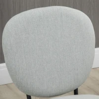 HOMCOM Juego de 2 Sillas de Comedor con Respaldo y Patas de Acero para Salón Cocina Carga 120 kg 46x59x82 cm Gris Claro(m-8)