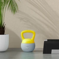 SPORTNOW 10KG Soft Kettlebell, Kettlebell with Non-Slip Handle for Home Gym, Weight Lifting, Strength Training, Yellow/Grey(m-7)