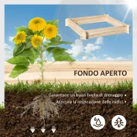 Outsunny Letto per Orto e Giardino in Legno di Abete, Montaggio Senza Viti, 100x100x16cm(m-4)