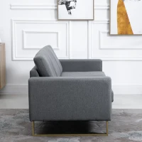 Homcom Canapé 3 Places Design Contemporain Gris Chiné 200 x 82 x 78 cm(m-4)