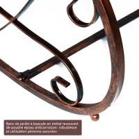 Outsunny Banc à Bascule en Bronze 1 Places Style Vintage(m-5)