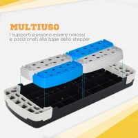 HOMCOM Stepper Fitness per Aerobica Regolabile su 3 Altezze da 10-15-20 cm, Blu e Nero(m-5)