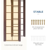 Outsunny Tonnelle pavillon de jardin avec toit rigide 364 x 299 x 280 cm structure en métal marron gris(m-6)