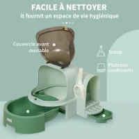PawHut Maison de toilette, bac à litière fermé pour chat Compartiment Inférieur Amovible pour un Nettoyage Facile Pelle inclus(m-5)