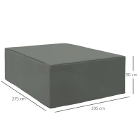 Outsunny 600D Oxford Outdoor Garden Furniture Sofa Set Cover, Waterproof Anti-UV Rattan Sun Lounger Protection Protector Cover, 275L x 205W x 90Hcm, Grey(m-3)