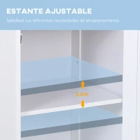 kleankin Armario de Baño con 1 Cajón 1 Puerta y Estante Ajustable Interior Mueble Auxiliar de Almacenaje 43x34x77 cm Blanco(m-6)