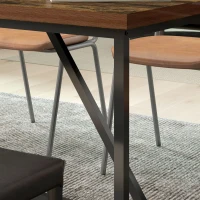 HOMCOM Tavolo da Pranzo per 6 Persone Stile Industriale in Legno e Acciaio, 150x80x75 cm, Marrone(m-8)