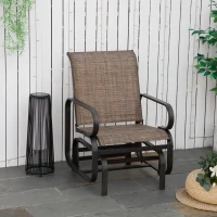 Outsunny Schaukelstuhl Garten Gartenstuhl Relaxstuhl Gartenschaukel Schaukel Stuhl outdoor für Terrasse Balkon Stahl Texteline Braun 62 x 75 x 91,5 cm(m-2)