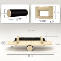 SPORTNOW Push Up Bars Set, Liegestützgriffe mit Trainingsboard & Widerstandsbändern, Holz(m-3)