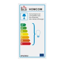 HOMCOM Lampadaire trépied design contemporain 40 W max. dim. 48L x 48l x 162H cm métal chromé polyester blanc(m-8)