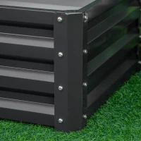 Outsunny Set of Two 60 x 60cm Steel Planter Boxes - Grey(m-8)