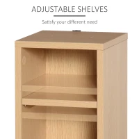 HOMCOM 204 CD Media Display Shelf Unit Set of 2 Blu-Ray Tower Rack w/ Adjustable Shelves Bookcase Storage Organiser, Natural Wood Colour(m-7)