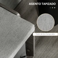 HOMCOM Banco Zapatero Tapizado Mueble Zapatero con Banco con 3 Compartimentos Abiertos y 2 Cajones de Tela 90x34x48 cm Gris(m-6)