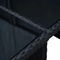 Outsunny Polyrattan Sitzgruppe Essgruppe 11tlg. mit Kissen Gartenmöbel Alu Schwarz(m-7)