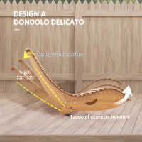 Outsunny Sedia a Dondolo da Giardino a S con Seduta Ergonomica, in Legno di Abete e di Pino, 130x60x60 cm(m-4)