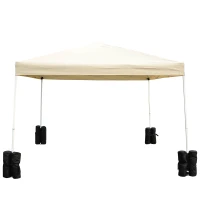 Outsunny Set 4 Pesi per Gazebo in Tessuto Impermeabile da Riempire con 15kg di Sabbia o Ghiaia - Nero(m-7)