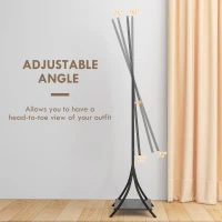 HOMCOM Free Standing Dressing Mirror, Full Length Mirror with Adjustable Angle, Storage Shelf for Living Room, Bedroom, Hallway(m-4)