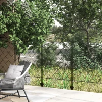 Outsunny Decorative Garden Fencing, 43in x 11.4ft Outdoor Picket Fence Panels, 8PCs Rustproof Steel Wire Landscape Flower Bed Border Edging Animal Barrier, Black(m-8)