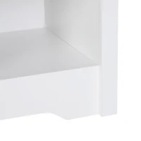 HOMCOM Modern Bedside Table, Nightstand with Drawer Shelf, End Table for Living room, Bedroom White(m-9)