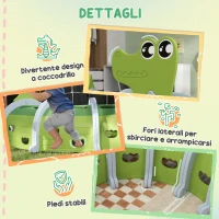 AIYAPLAY Tunnel per Bambini 3-6 Anni a Forma di Coccodrillo, Gioco per Interno ed Esterno in Plastica, Verde(m-7)