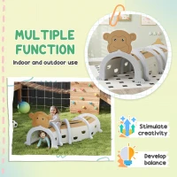 AIYAPLAY Monkey-Design Kids Play Tunnel for Crawling, Climbing, for ages 3-6 Years, Brown(m-4)