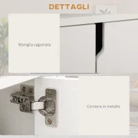 HOMCOM Mobile Porta TV Fino a 42" con Armadietto e Ripiani Aperti in Legno, 120x30x41cm(m-6)