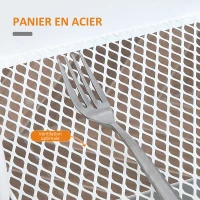 HOMCOM Desserte chariot de rangement en acier à roulettes avec 3 niveaux, plateau MDF, poignées dim. 45L x 31l x 79,4H cm(m-5)