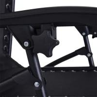 Outsunny Folding Zero Gravity Chairs, 3 Pieces Adjustable Sun Lounger and Table Set with Cup Holder and Headrest, Patio Bistro Set with Reclining Garden Chairs for Outdoor, Black(m-9)