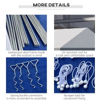 Outsunny 8m x 4m Marquee Gazebo with Sides, Level 4 Wind Protection & Waterproof, Light Grey(m-7)