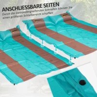 Outsunny Isomatte, für 2 Personen, selbstaufblasend, leicht, wasserabweisend, 192x135x3cm, Blau/Braun(m-7)